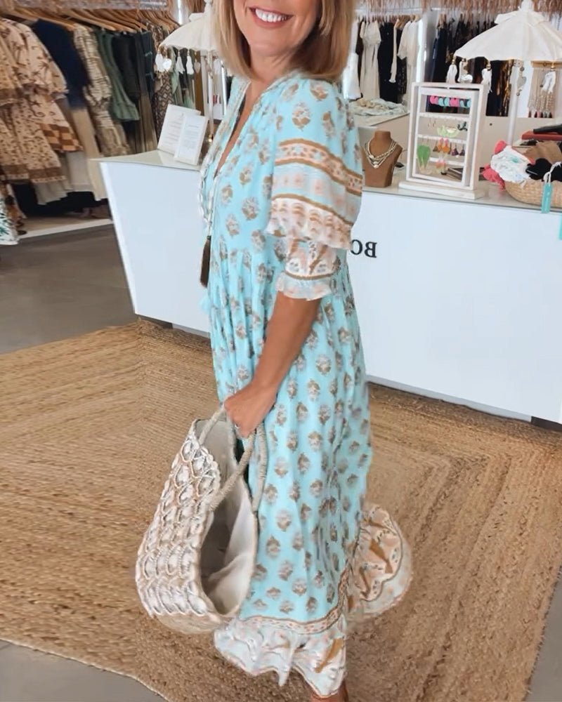 Zailene – Boho Tassel Midi Dress