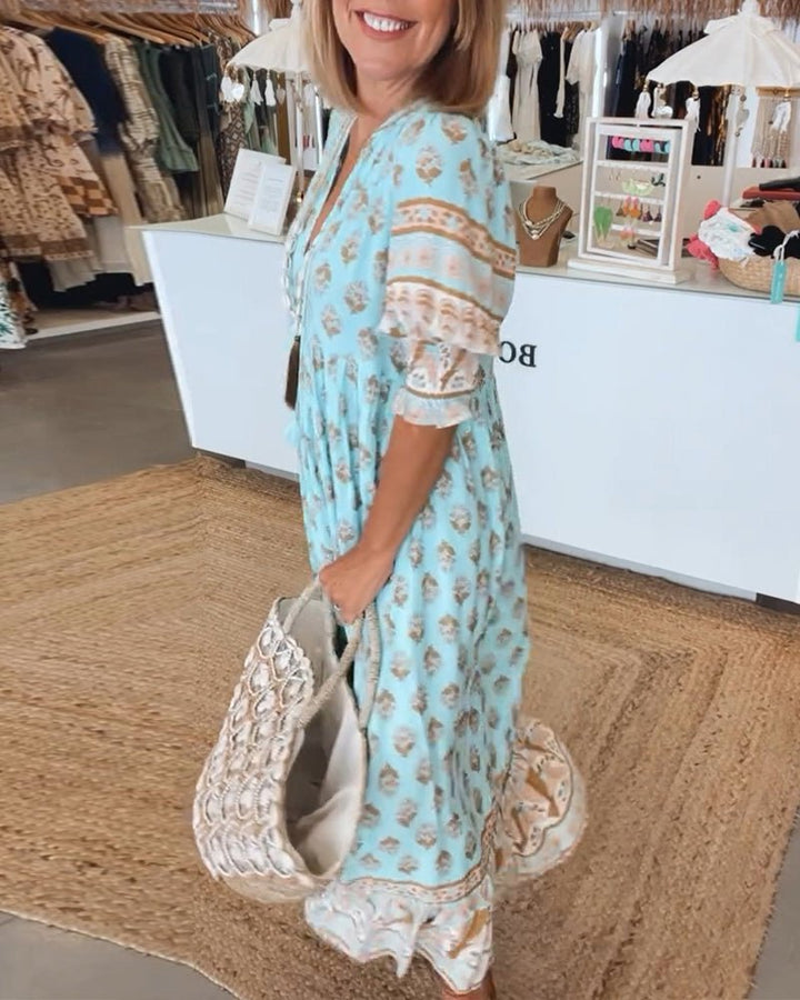 Zailene – Boho Tassel Midi Dress