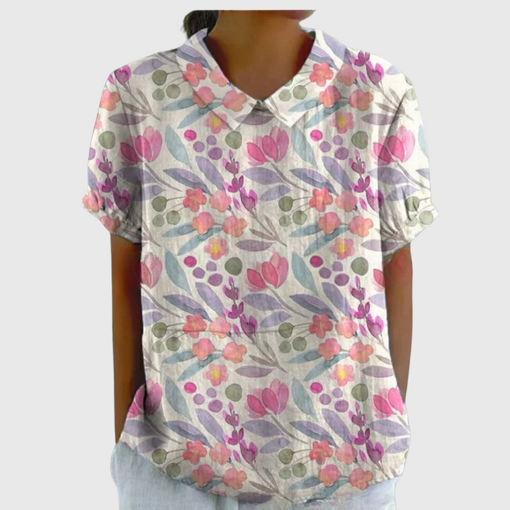 Emma - Vintage Floral Blouse with Effortless Comfort