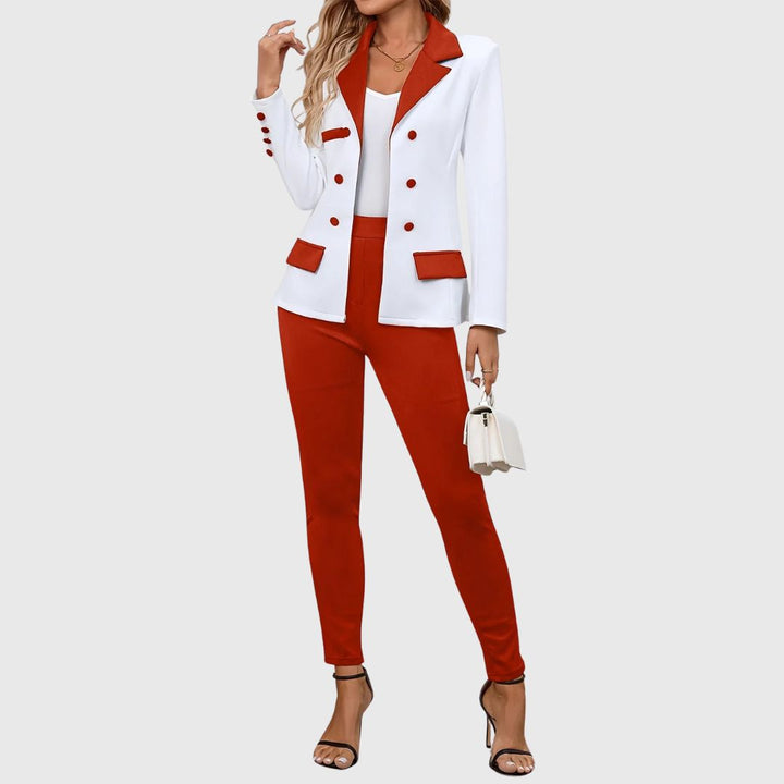 Riley - Elegant Color Block Blazer Set