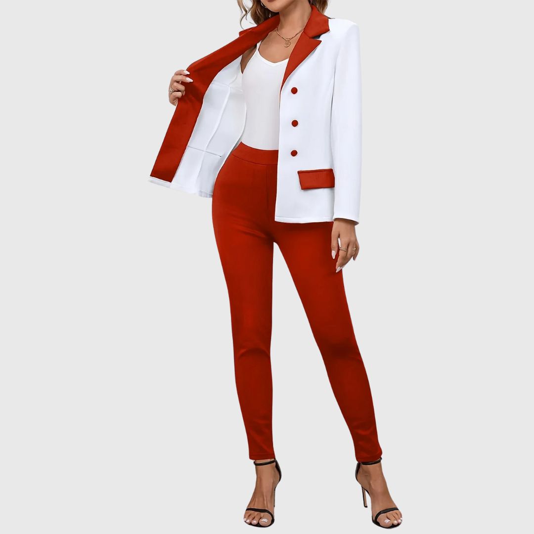 Riley - Elegant Color Block Blazer Set