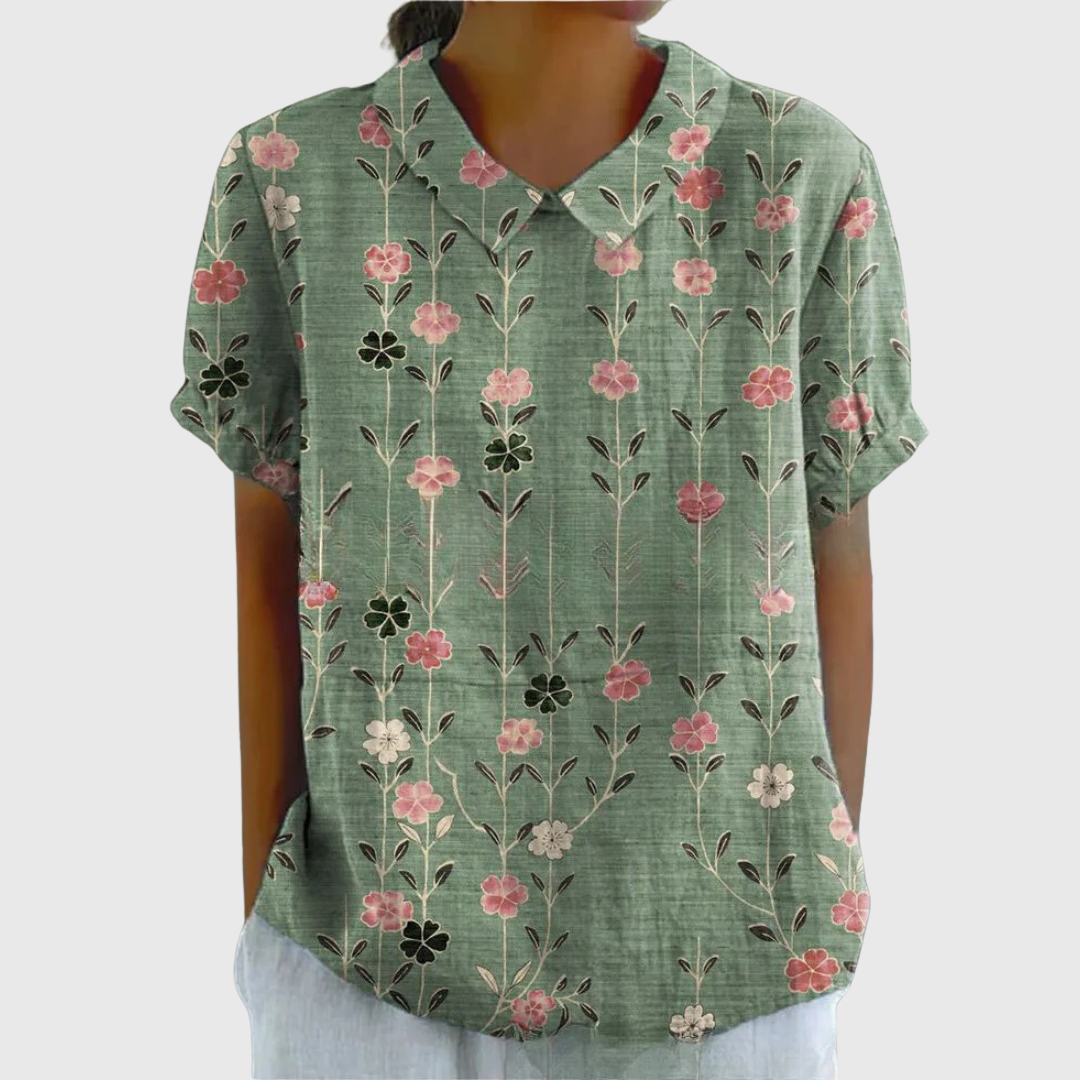 Emma - Vintage Floral Blouse with Effortless Comfort