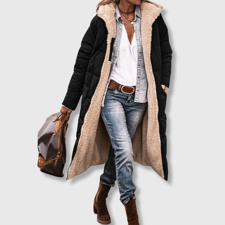 Johanna - Reversible sherpa coat for cosy warmth
