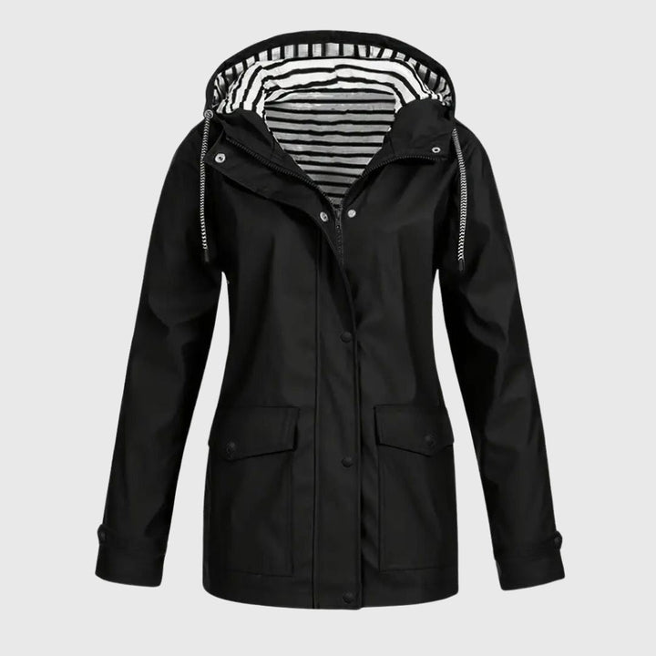 Olivia - Elegant Striped Rain Jacket