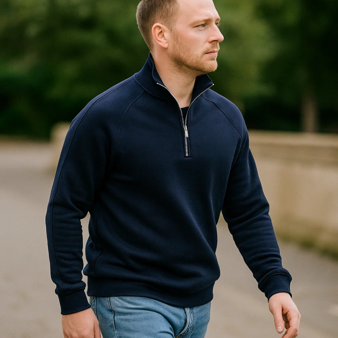 Heritage Cotton Half Zip Jumper