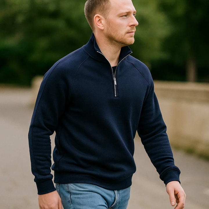 Heritage Cotton Half Zip Jumper