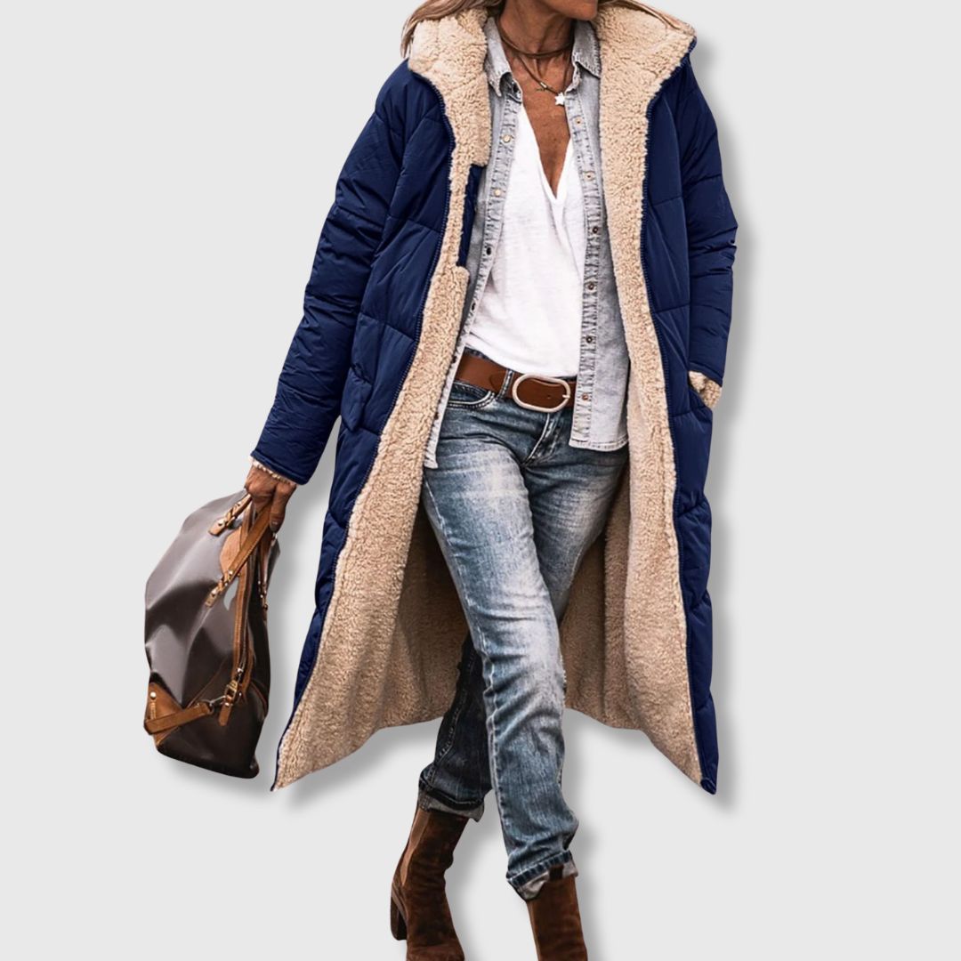 Johanna - Reversible sherpa coat for cosy warmth