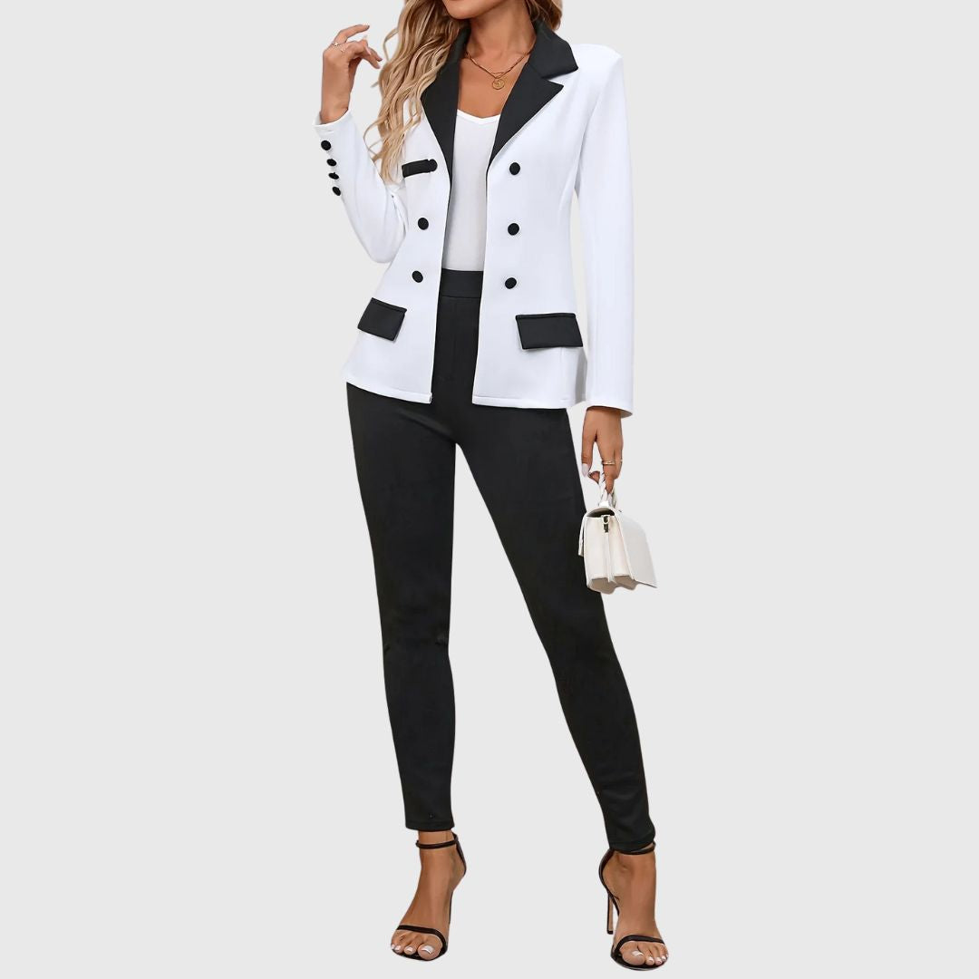 Riley - Elegant Color Block Blazer Set