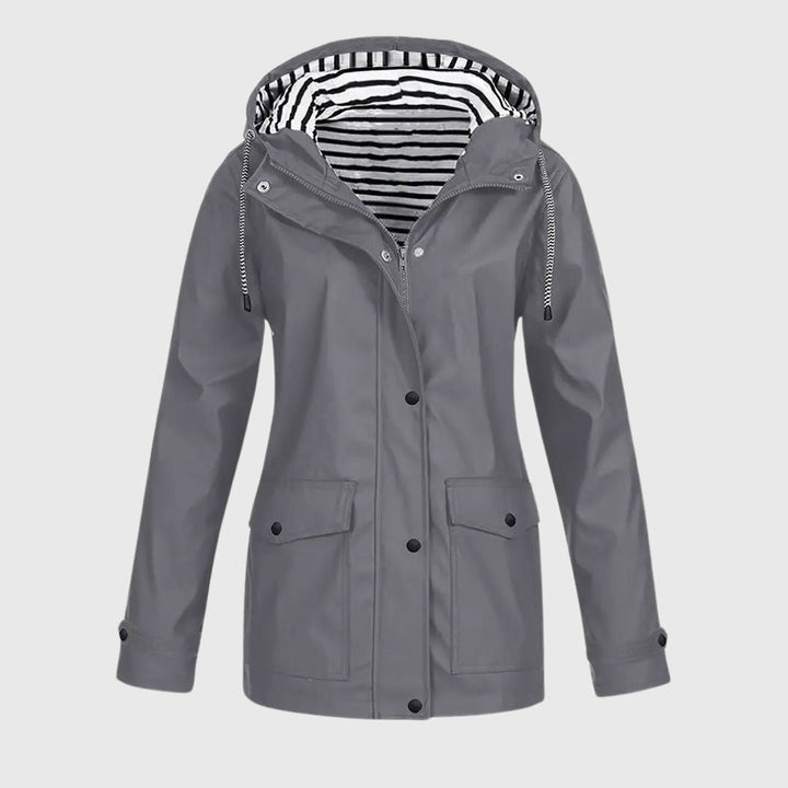 Olivia - Elegant Striped Rain Jacket