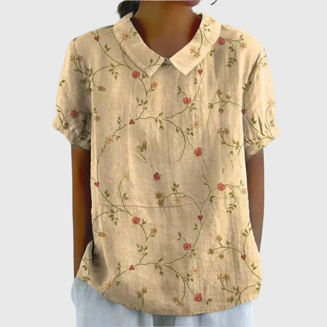 Emma - Vintage Floral Blouse with Effortless Comfort