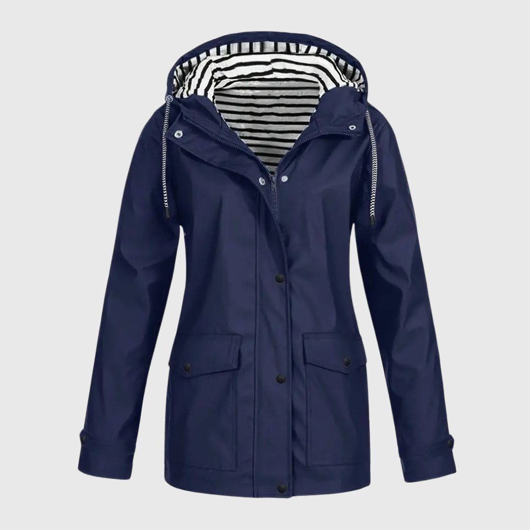 Olivia - Elegant Striped Rain Jacket