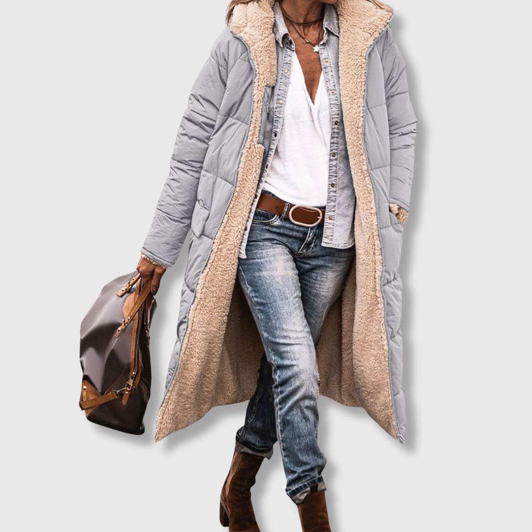 Johanna - Reversible sherpa coat for cosy warmth