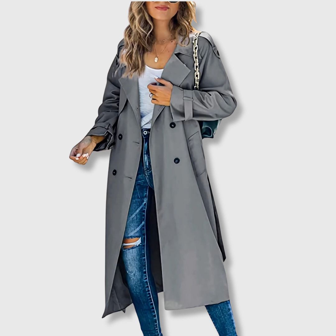 Clarisse - Long trench coat for easy elegance