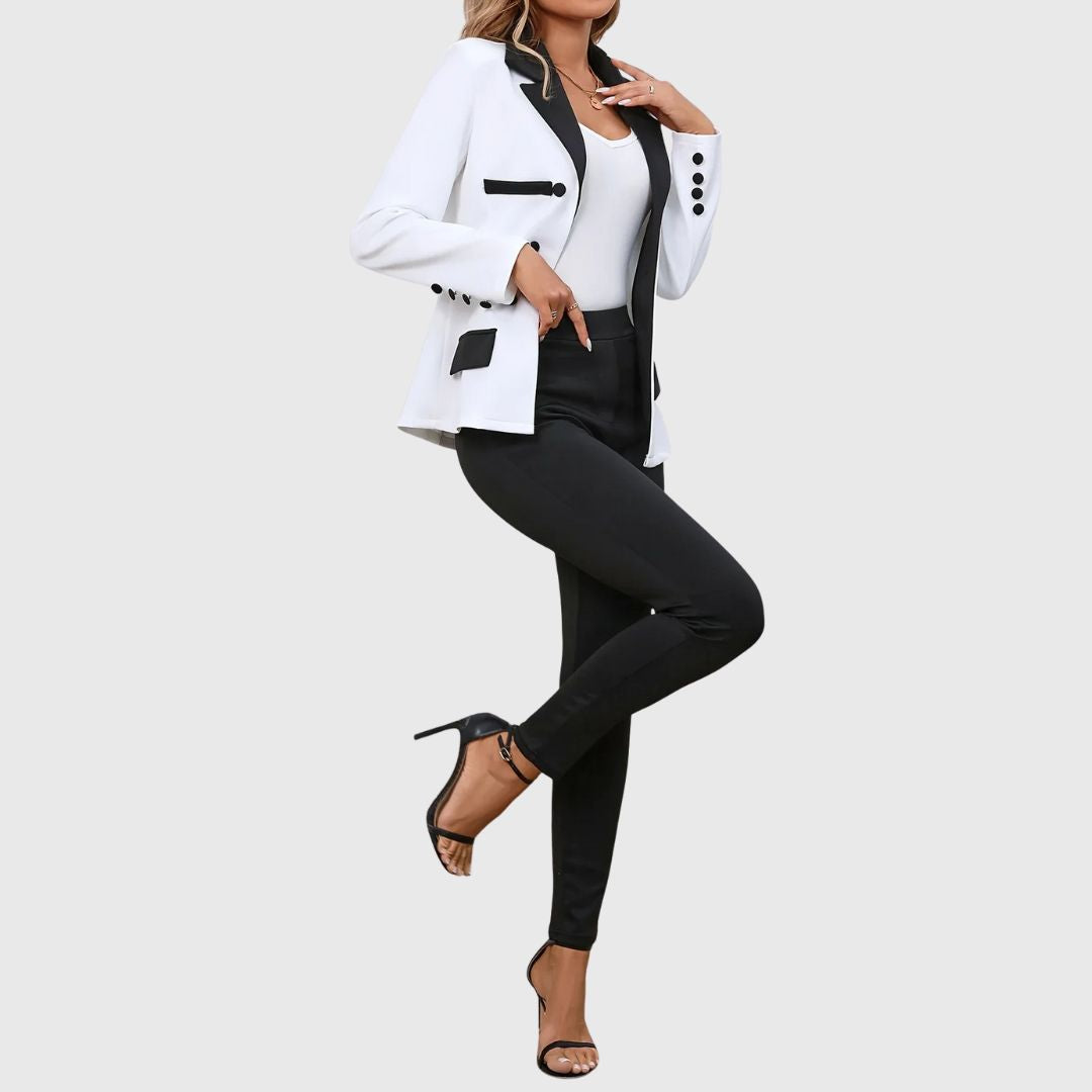 Riley - Elegant Color Block Blazer Set