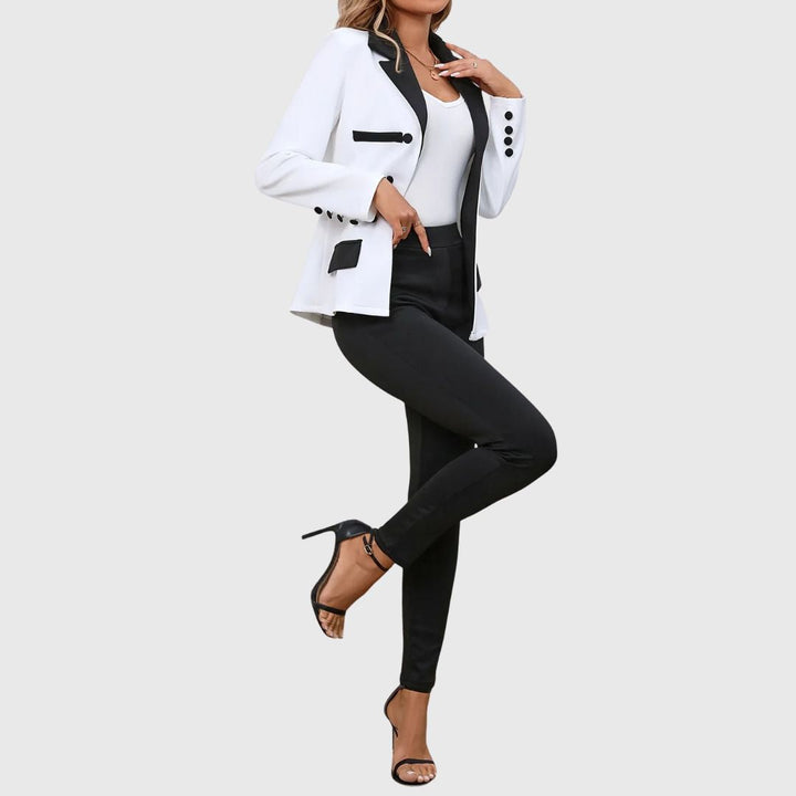 Riley - Elegant Color Block Blazer Set