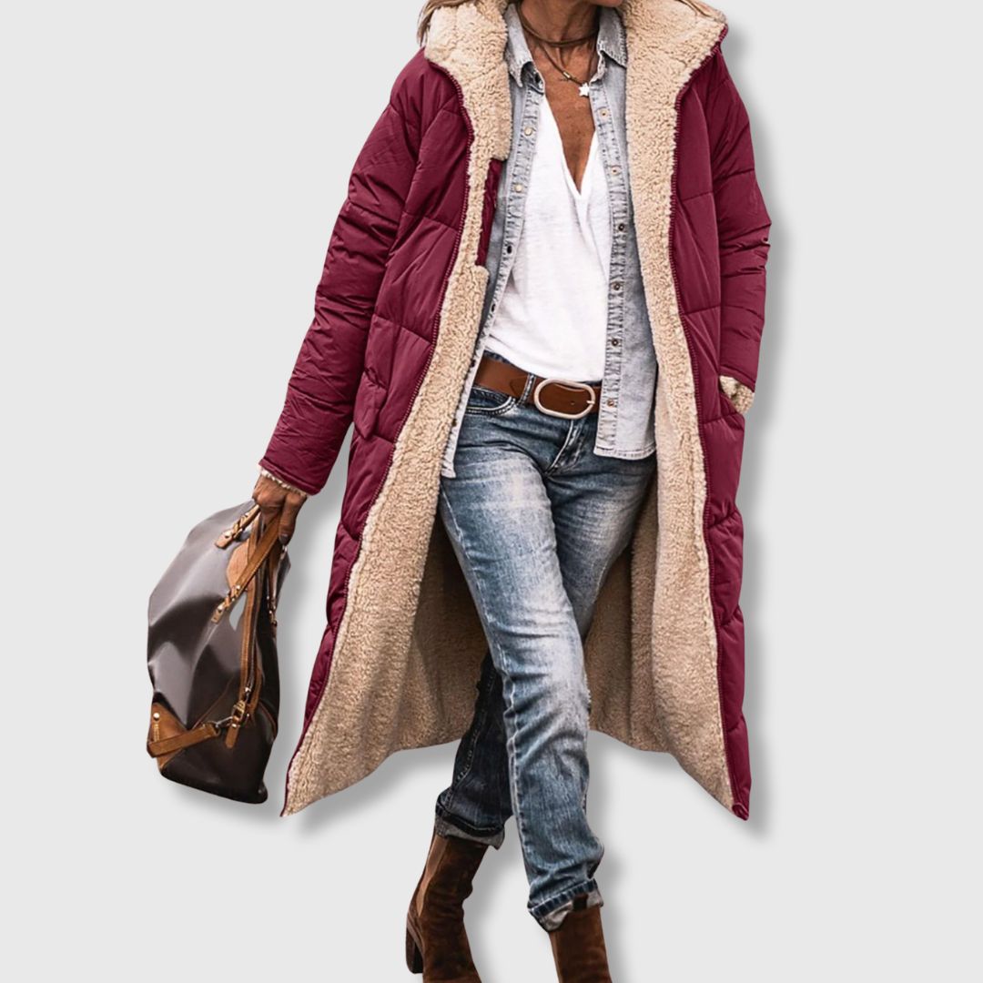 Johanna - Reversible sherpa coat for cosy warmth