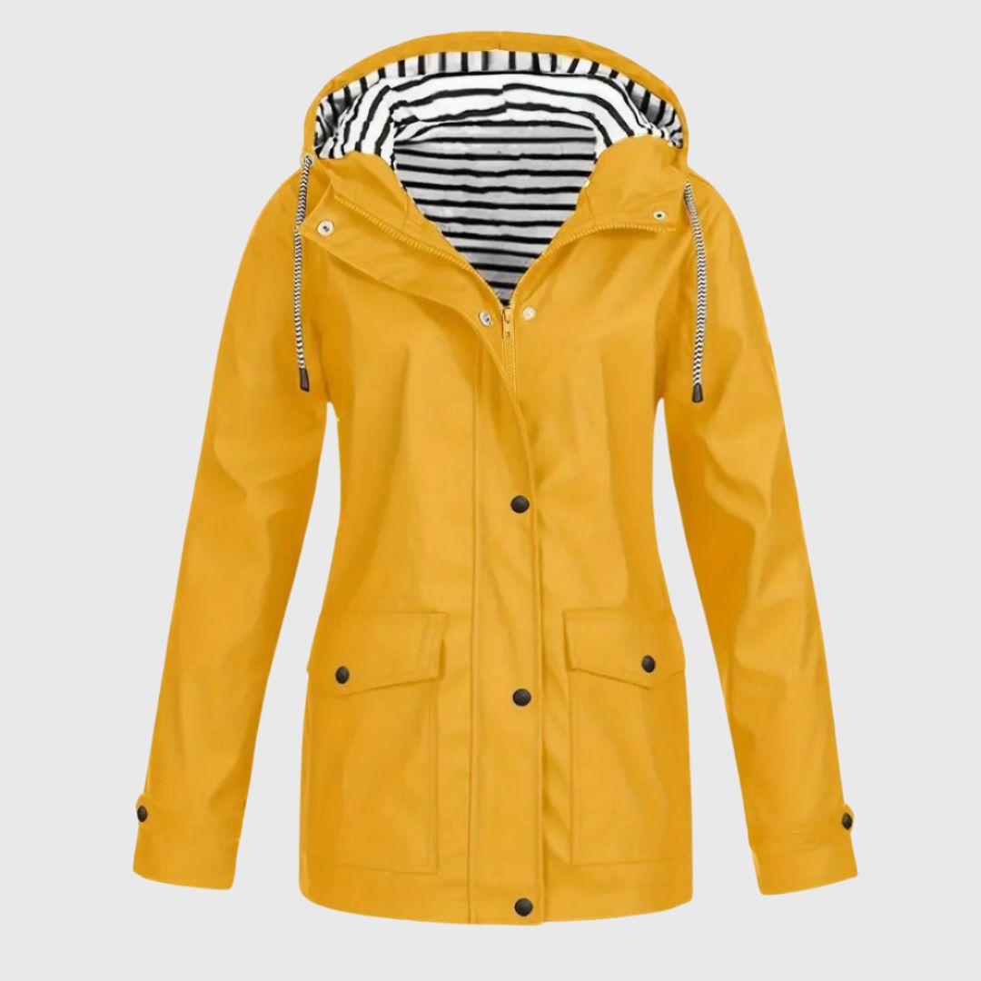 Olivia - Elegant Striped Rain Jacket