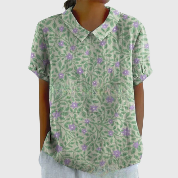 Emma - Vintage Floral Blouse with Effortless Comfort