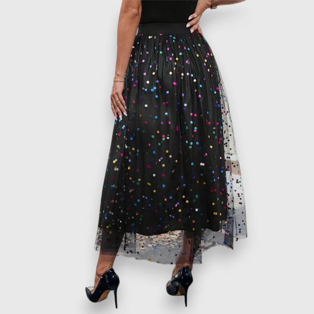 Laurie – Soft Polka Dot Skirt with Flowing Shape