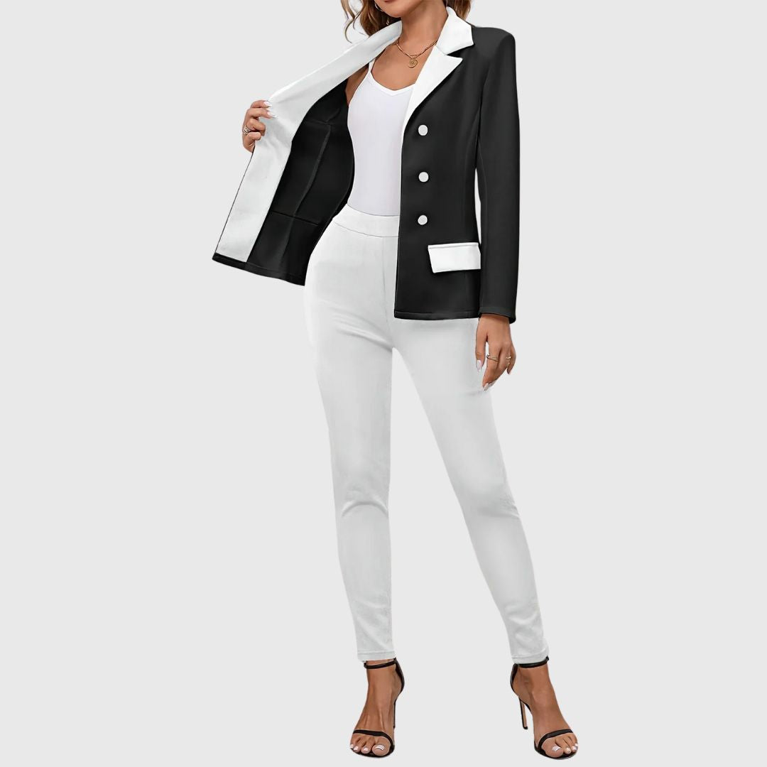 Riley - Elegant Color Block Blazer Set