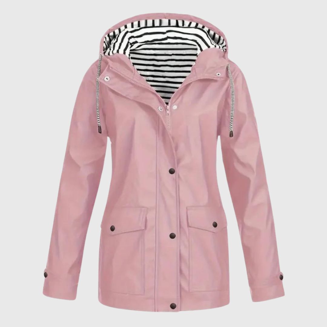 Olivia - Elegant Striped Rain Jacket