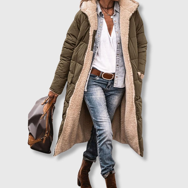 Johanna - Reversible sherpa coat for cosy warmth