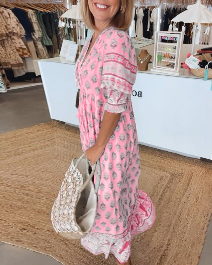 Zailene – Boho Tassel Midi Dress