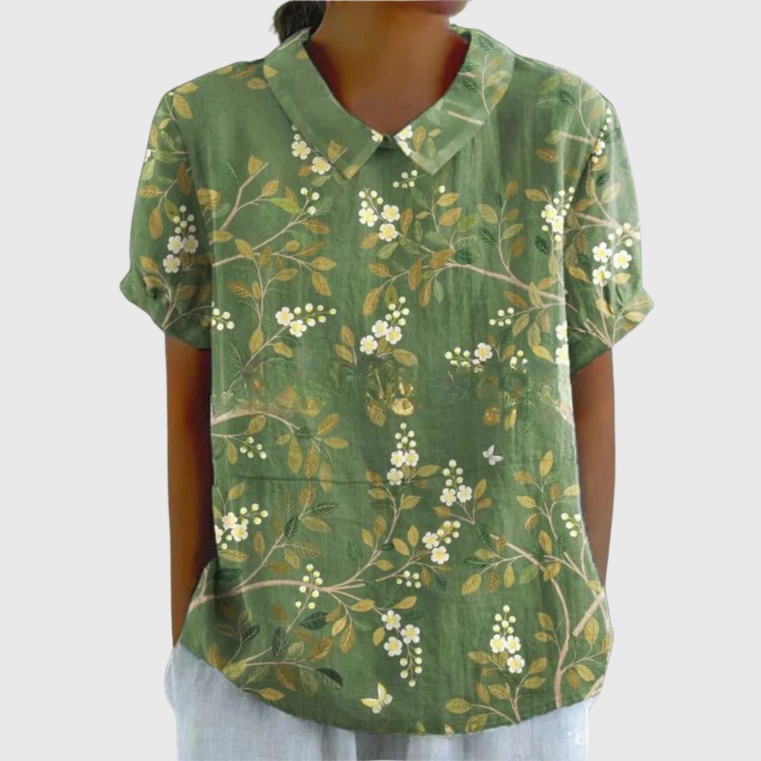 Emma - Vintage Floral Blouse with Effortless Comfort