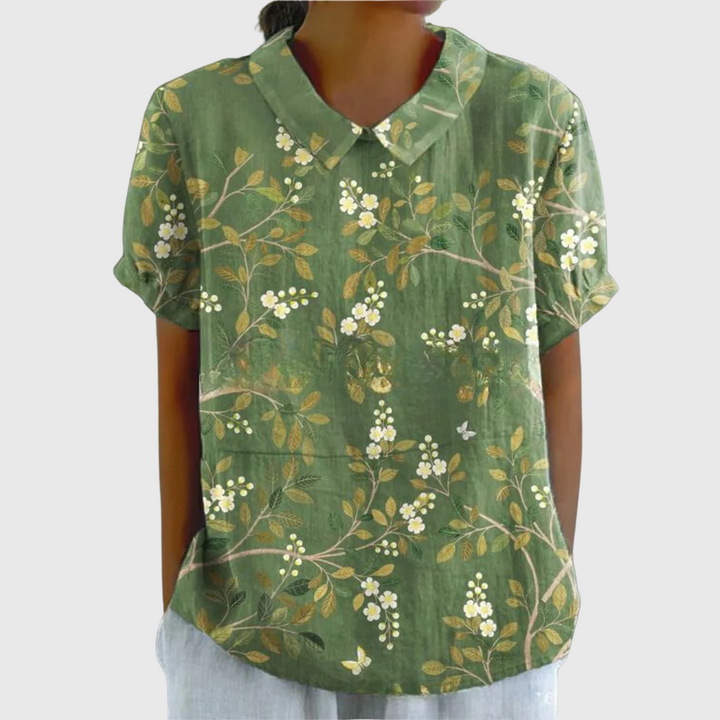 Emma - Vintage Floral Blouse with Effortless Comfort