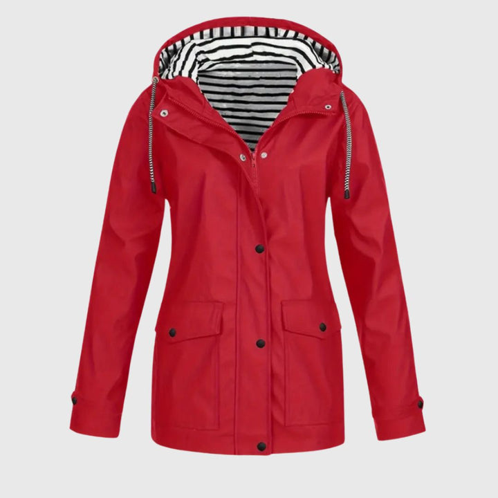 Olivia - Elegant Striped Rain Jacket