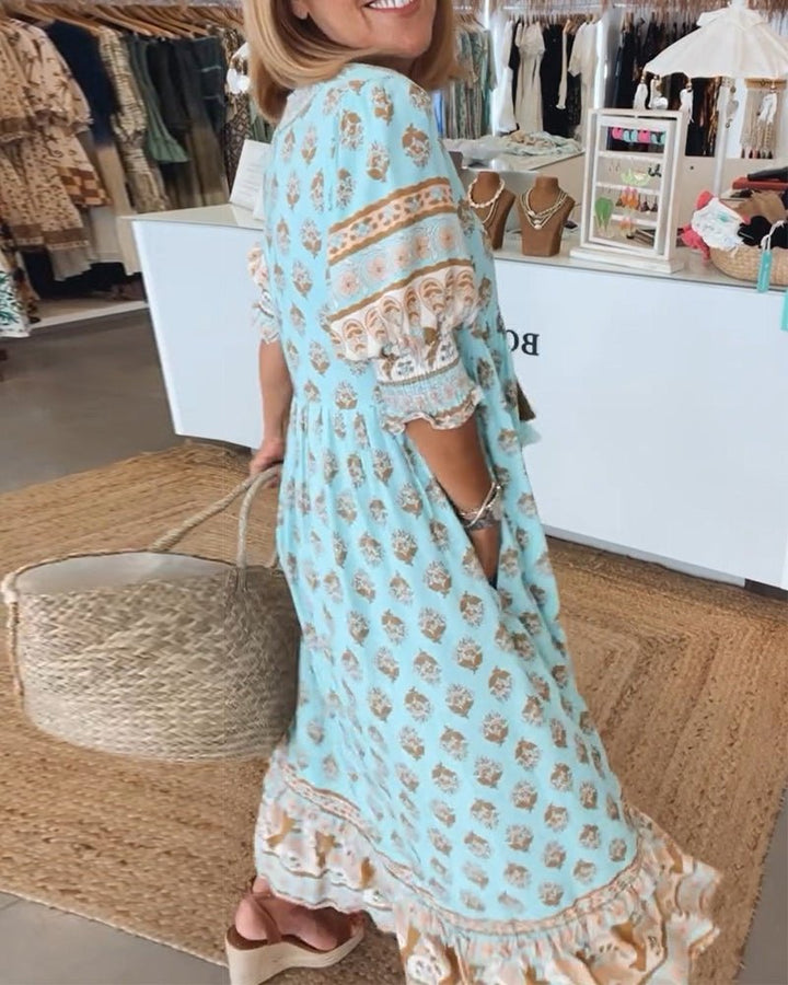 Zailene – Boho Tassel Midi Dress