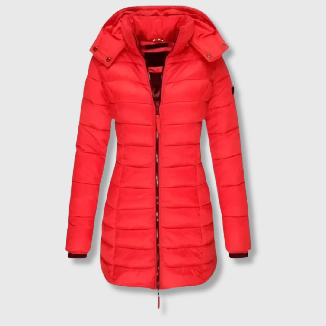 Dana - Long down jacket with hooded warmth