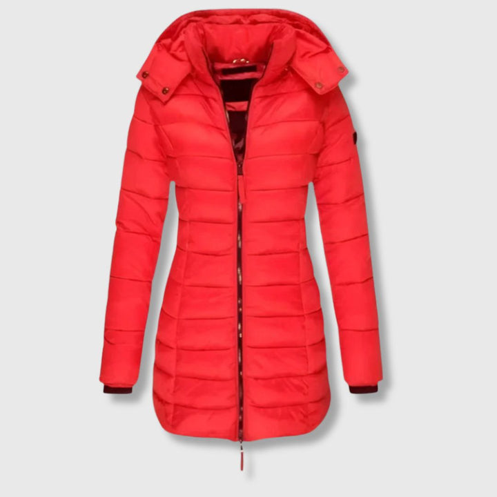 Dana - Long down jacket with hooded warmth