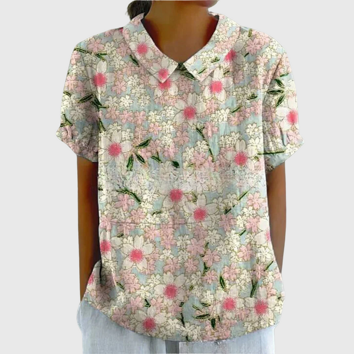 Emma - Vintage Floral Blouse with Effortless Comfort