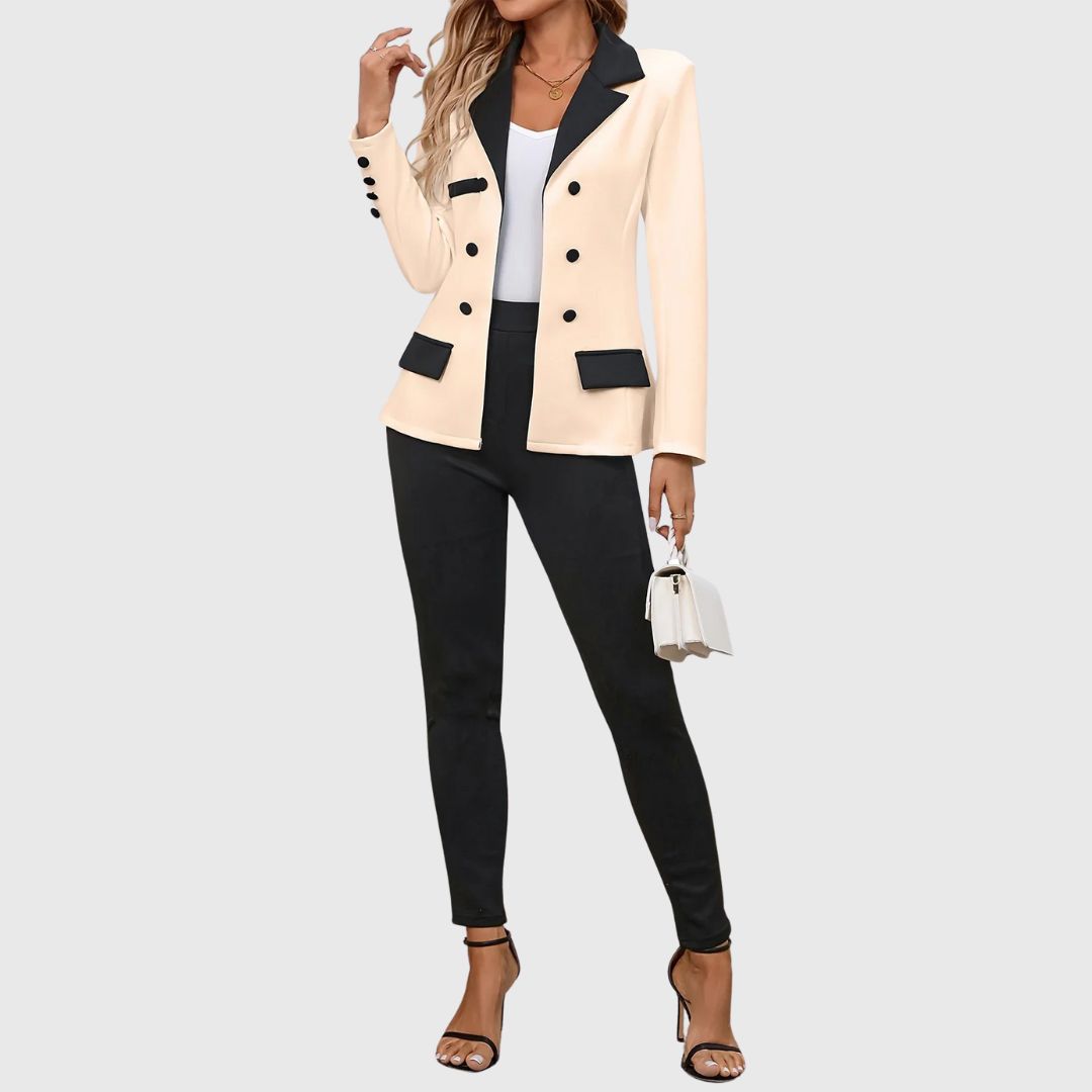 Riley - Elegant Color Block Blazer Set