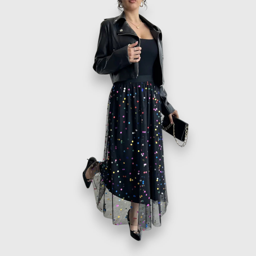 Laurie – Soft Polka Dot Skirt with Flowing Shape