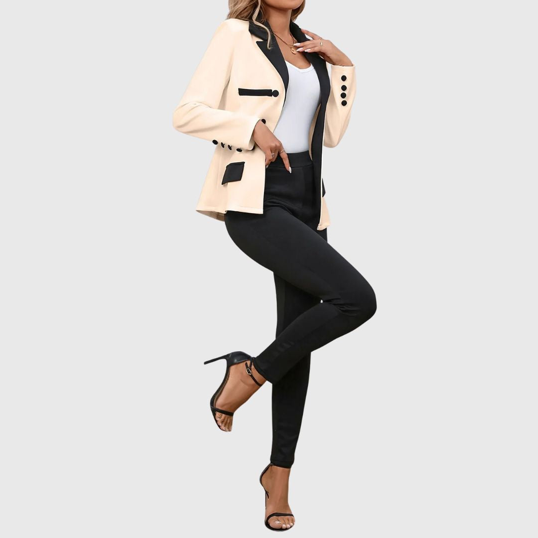 Riley - Elegant Color Block Blazer Set