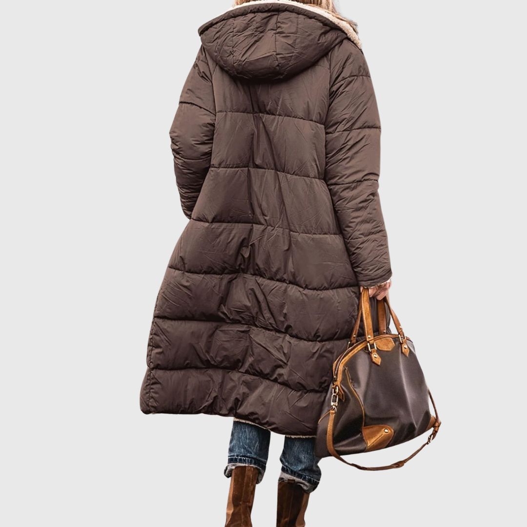 Johanna - Reversible sherpa coat for cosy warmth