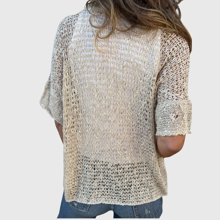 Cassie – Soft Knit V-Neck Top with Gentle Detail