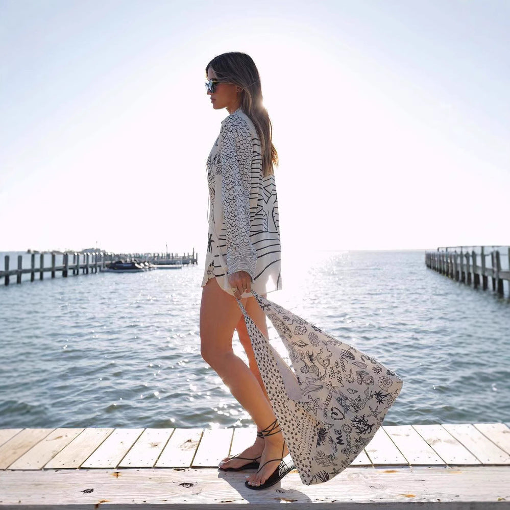 Zanira – Satin Print Tassel Shirt &amp; Shorts Set