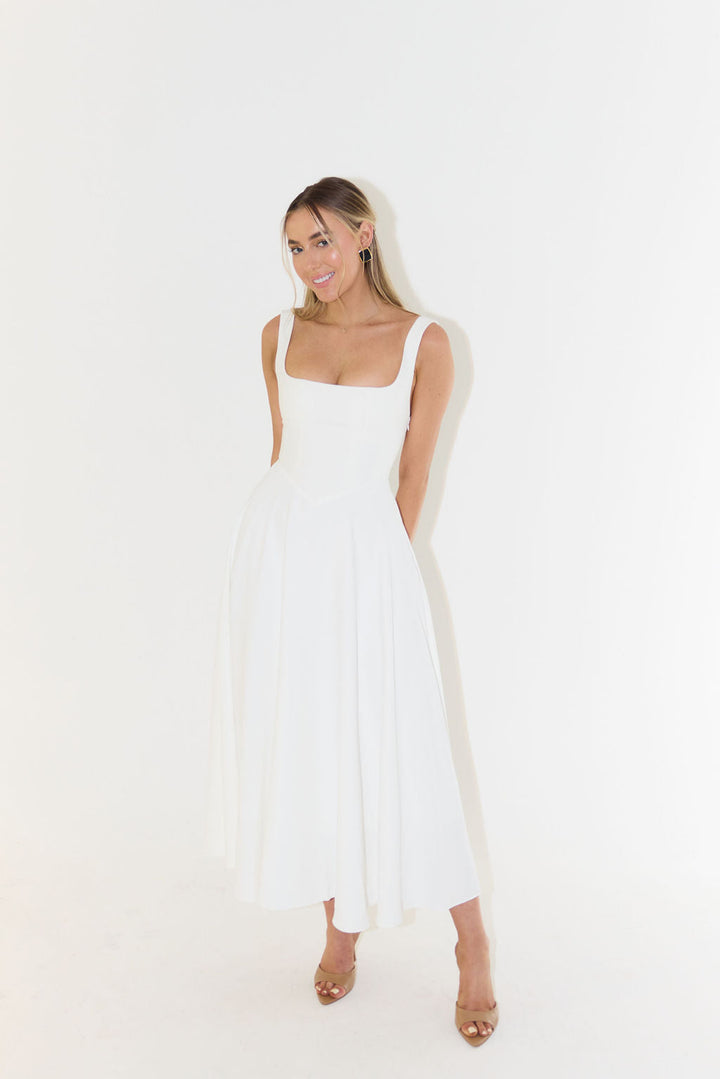 YARA-BELLE | HIGH-WAISTED MIDI DRESS