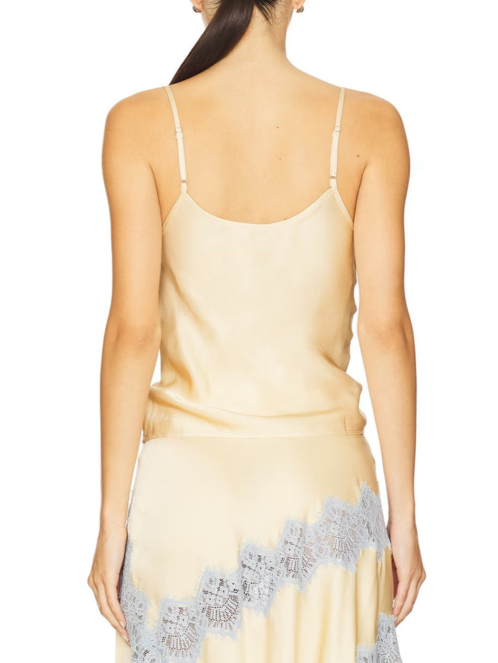 Beige & Blue Lace Trim Top And Skirt Two-piece Set