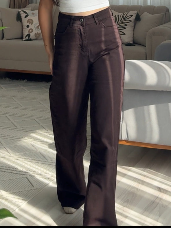 Brown Lace-up Casual Two-piece Suit