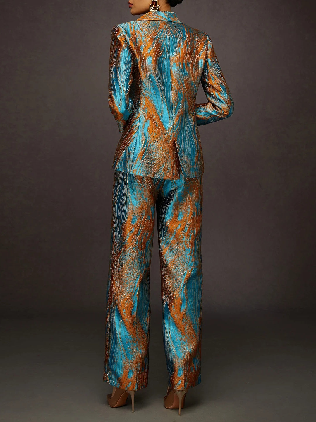 Elegant Jacquard Two-piece Suit