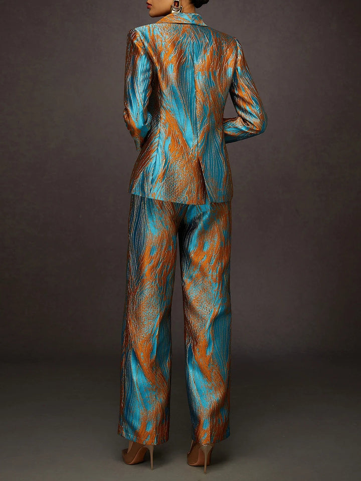 Elegant Jacquard Two-piece Suit