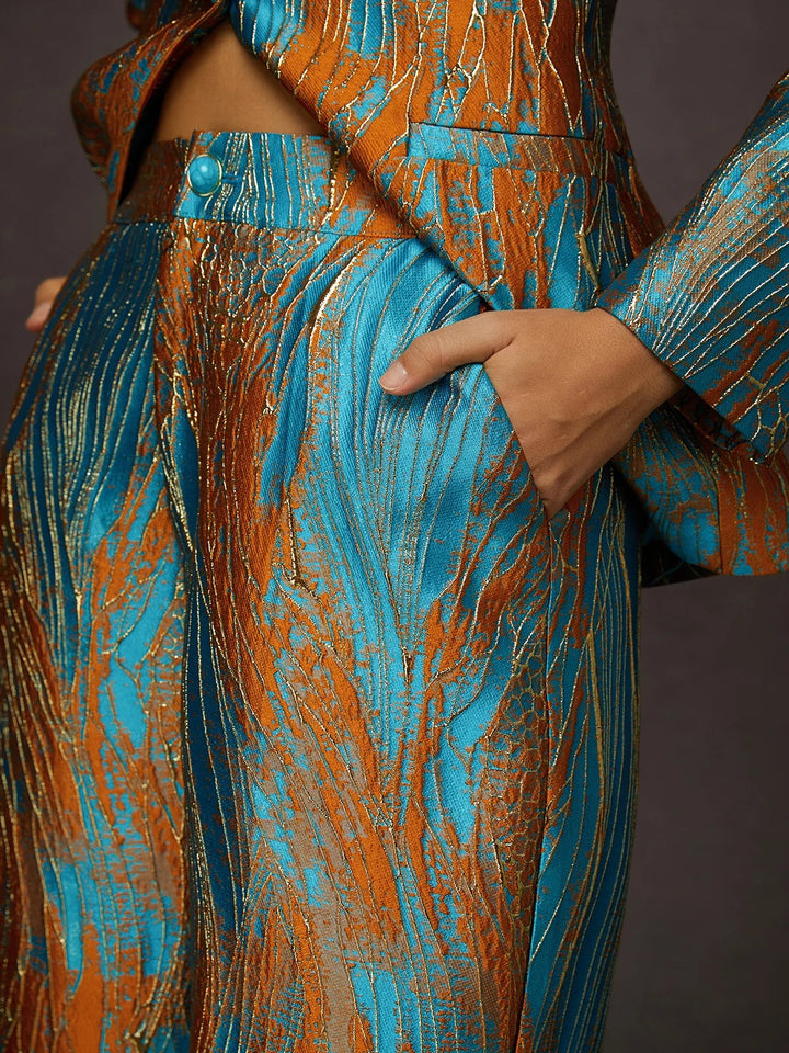 Elegant Jacquard Two-piece Suit