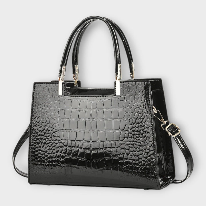 Lara. - Glossy Crocodile Pattern Handbag