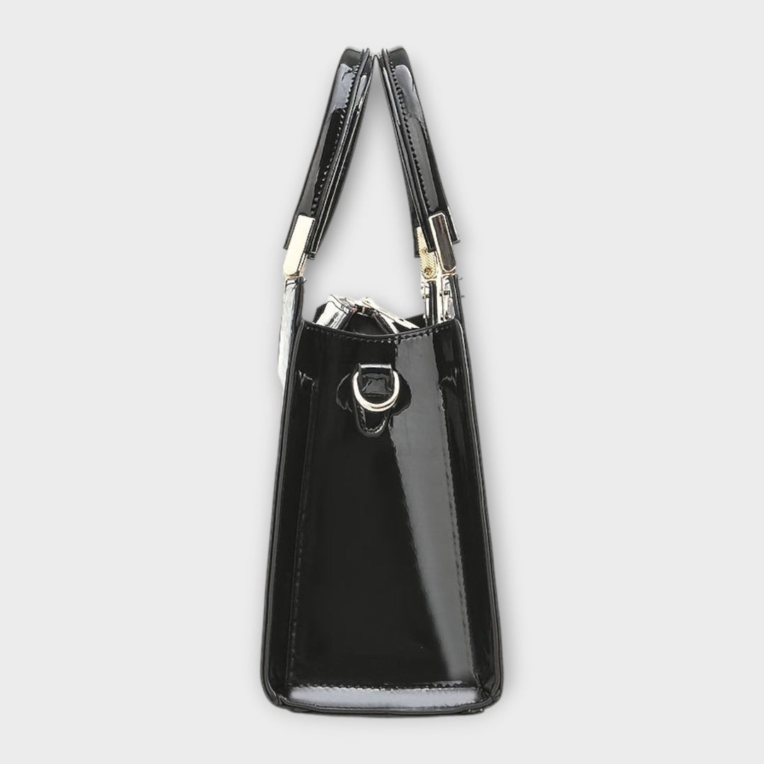 Lara. - Glossy Crocodile Pattern Handbag