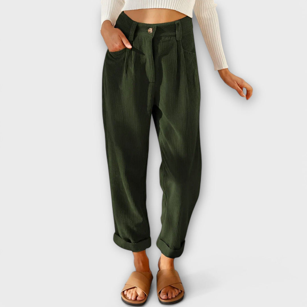 Jessa – Soft Velvet Trousers with an Easy Fit