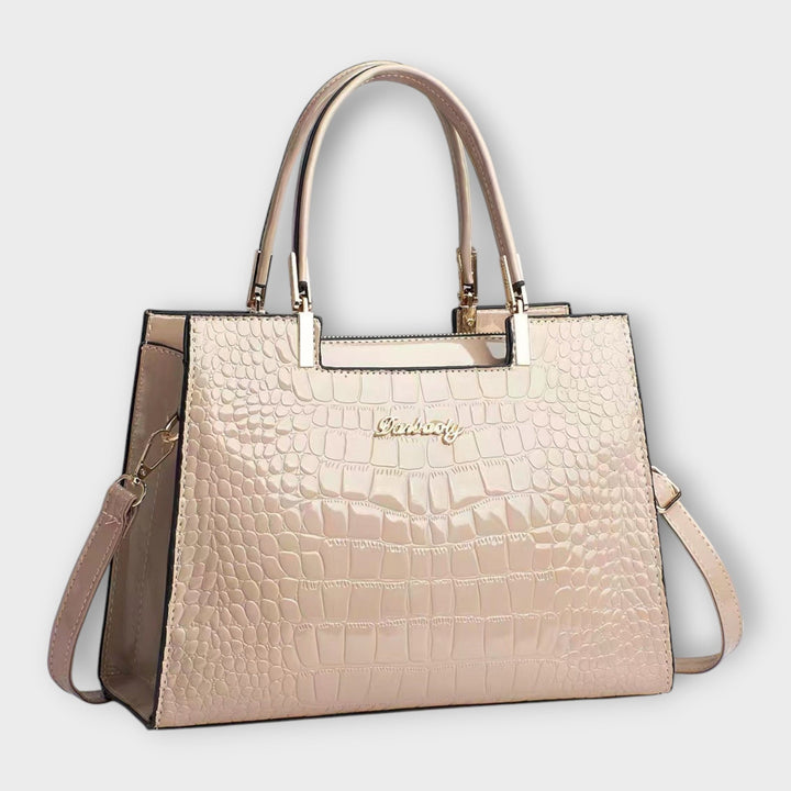 Lara. - Glossy Crocodile Pattern Handbag